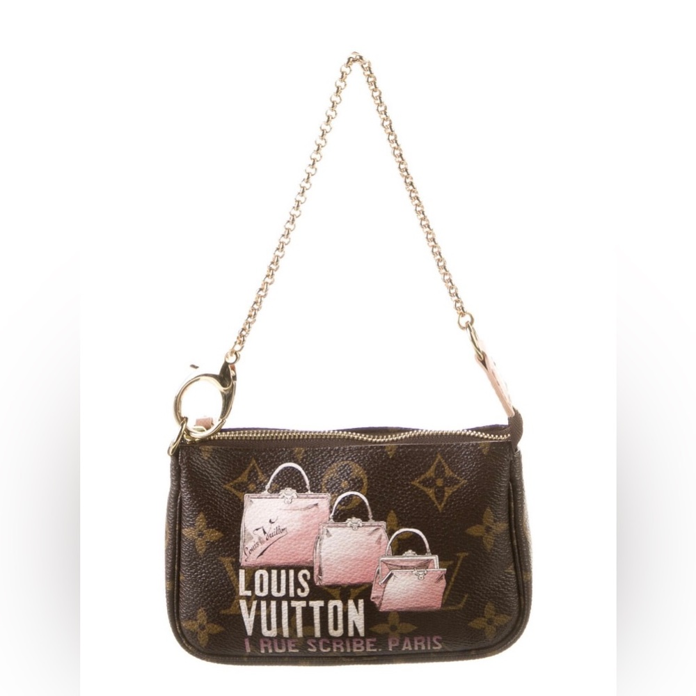 Authenticated! Louis Vuitton Monogram Accessories Pochette 1 Rue Scribe Paris